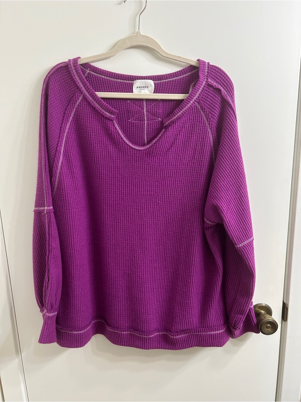 Andre by Unit Waffle-Knit Long Sleeve Sweater